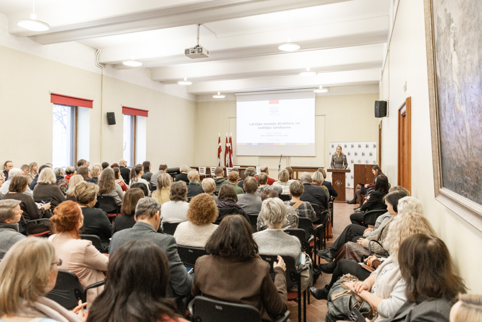 Gadskārtējā muzeju direktoru un vadītāju sanāksmes norise Latvijas Kara muzeja zālē