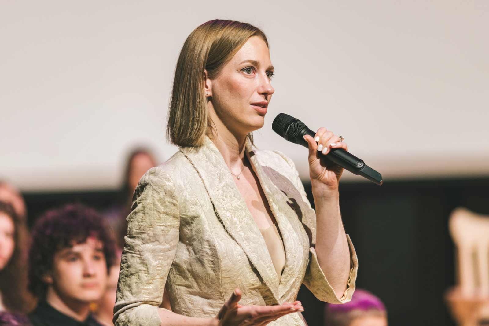 Kultūras ministre Agnese Lāce piedalās E.Dārziņa mūzikas skolas svinīgajā pasākumā