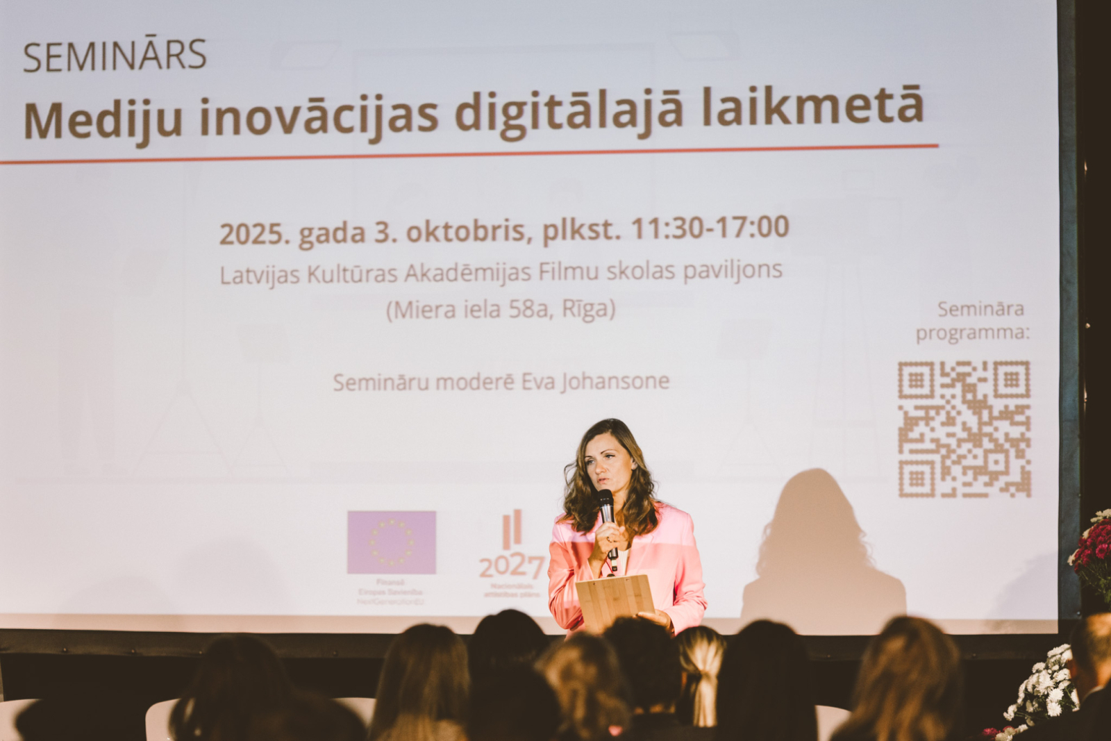 Semināra “Mediju inovācijas digitālajā laikmetā” norise LKA filmu skolas paviljonā