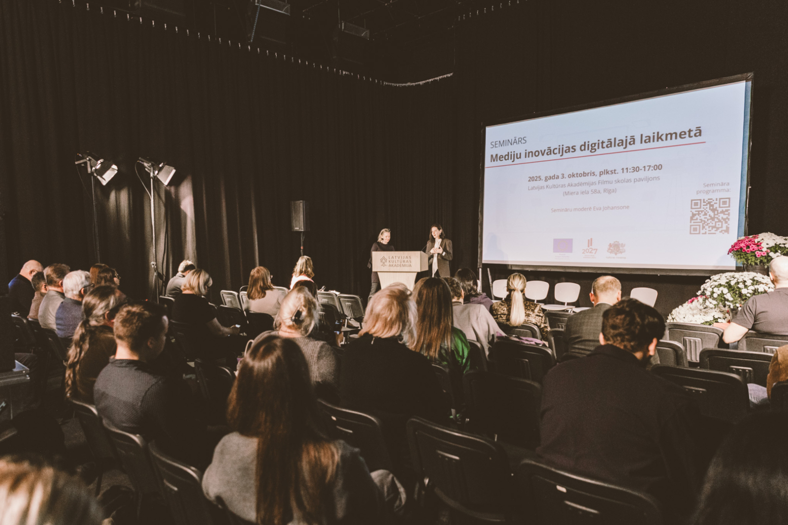 Semināra “Mediju inovācijas digitālajā laikmetā” norise LKA filmu skolas paviljonā
