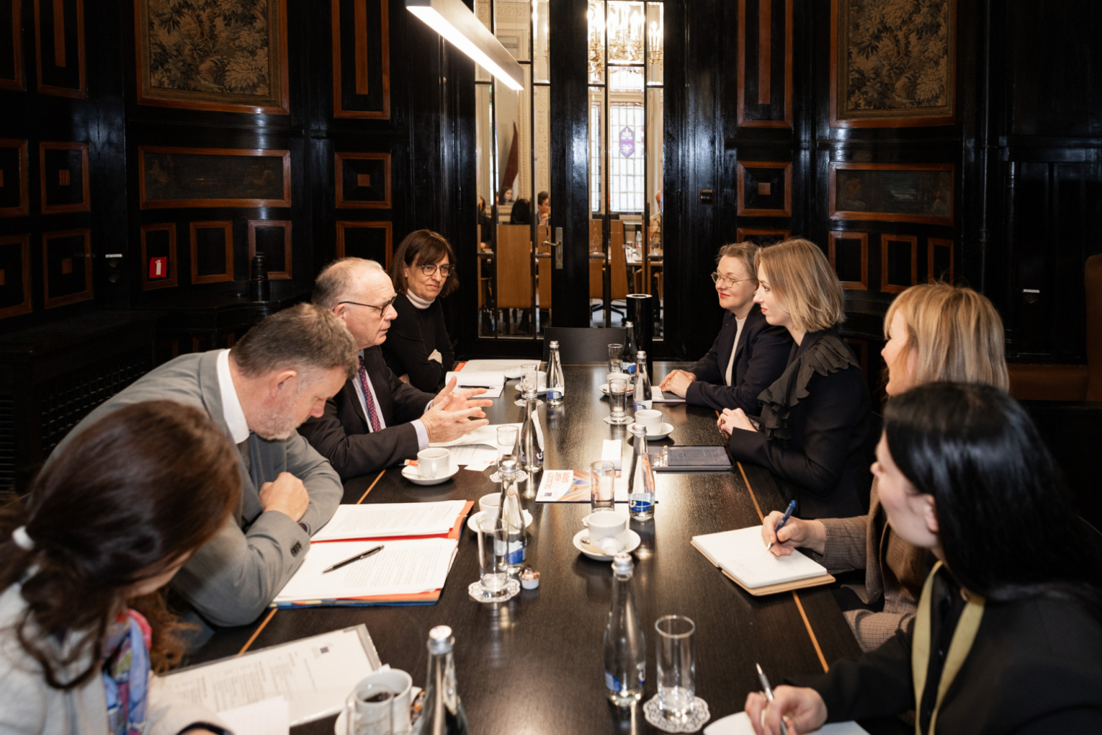 Tikšanās ar Eiropas Ekonomikas un sociālo lietu komitejas priekšsēdētāju Šīmusu Bolandu (Mr Séamus Boland) KM Kamīnzālē