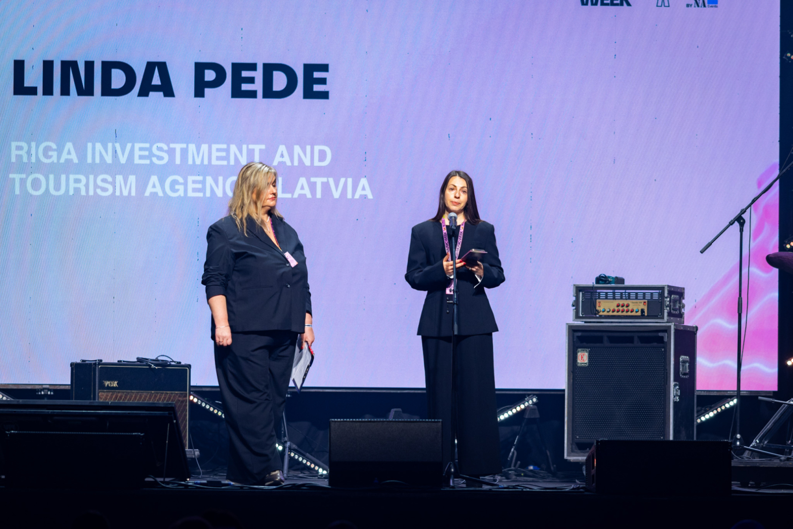 Rīgas investīciju un tūrisma aģentūras pārstāve Linda Pede "Riga Music Week" atklāšanas pasākumā