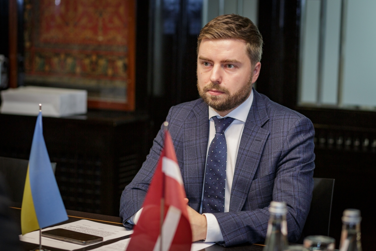 Kultūras ministrs Nauris Puntulis tiekas ar Ukrainas vēstnieku Latvijā V.E. Anatoliju Kucevolu (H. E. Mr Anatolii Kutsevol)