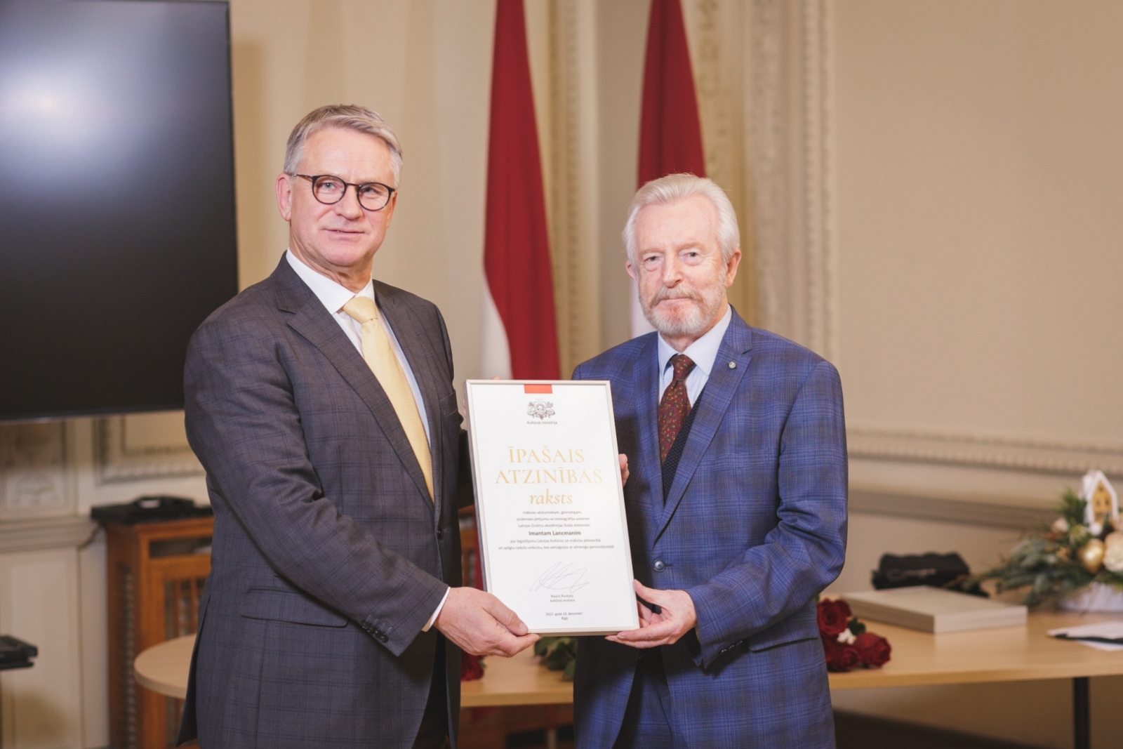 Ministru kabineta Kultūras ministrijas Atzinības rakstu pasniegšanas pasākums