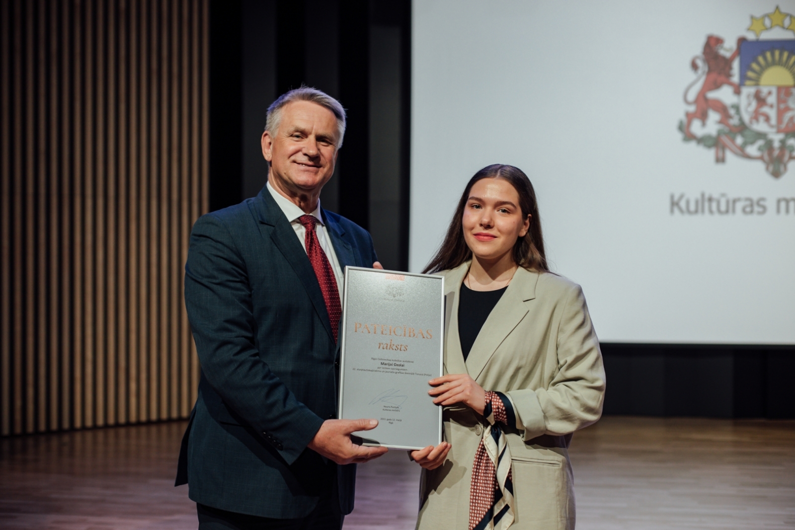 Kultūras ministrijas apbalvojuma un Cimzes balvas pasniegšanas pasākums