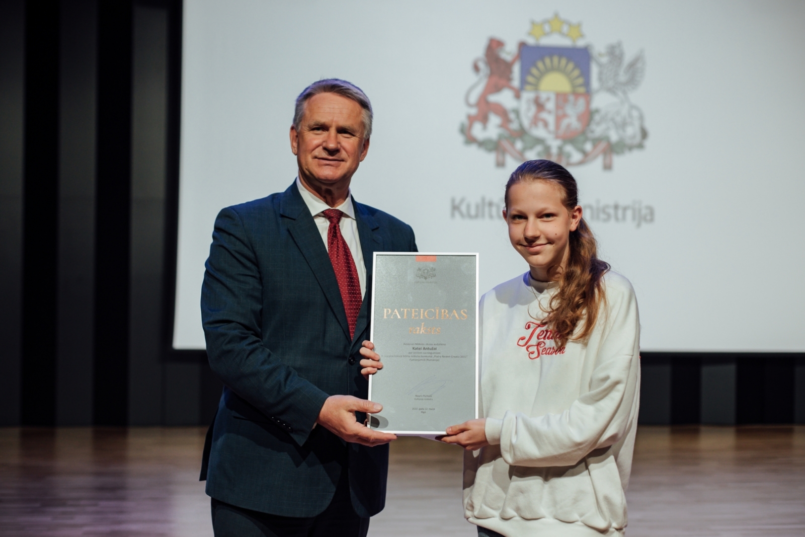 Kultūras ministrijas apbalvojuma un Cimzes balvas pasniegšanas pasākums