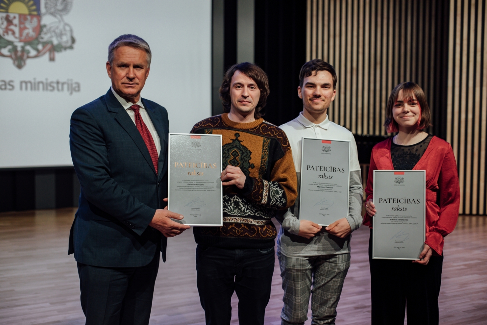 Kultūras ministrijas apbalvojuma un Cimzes balvas pasniegšanas pasākums