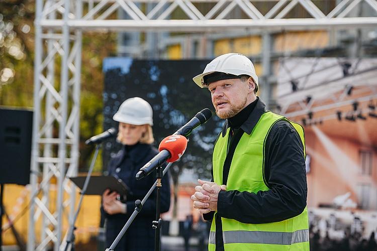Koncertdārza "Pūt, vējiņi" pamatakmens ielikšanas svinīgais pasākums