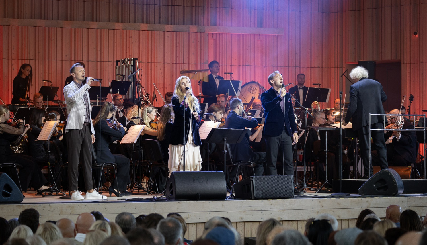 Orķestris ar mūziķiem uz skatuves, foto autors: Jānis Vecbrālis.