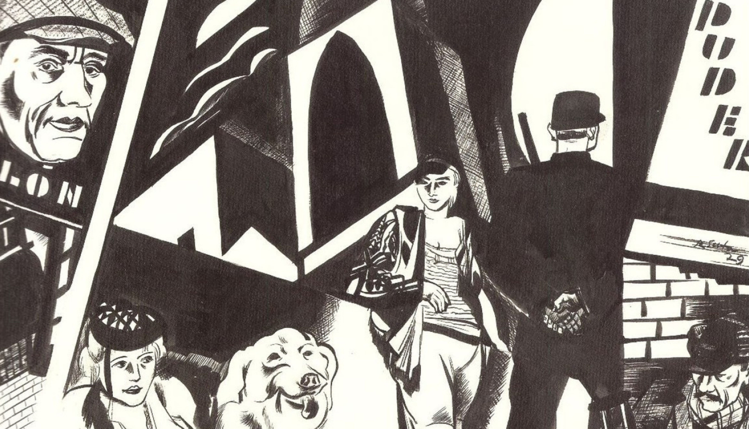 Romans Suta. Kabarē. 1929. Papīrs, tuša. SBM kolekcija. Skenējums