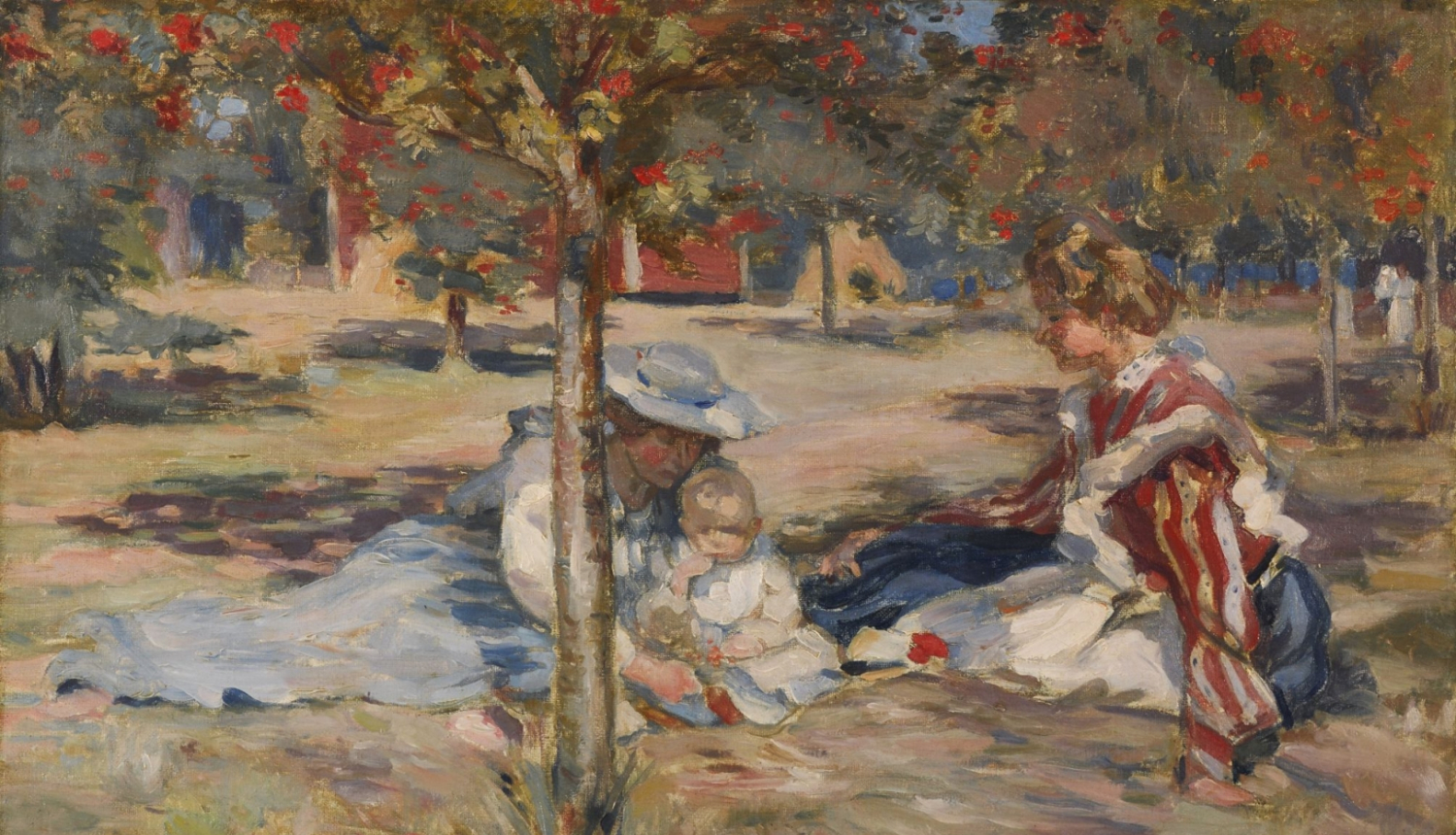 Jaņa Rozentāla glezna ar divām sievietēm rudens ainavā