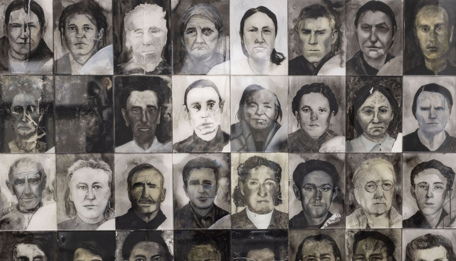 Fotogrāfiju portretu kolāža, Laura Veļa. Ievainotā atmiņa. 2023.–2024. Autores īpašums. Publicitātes foto