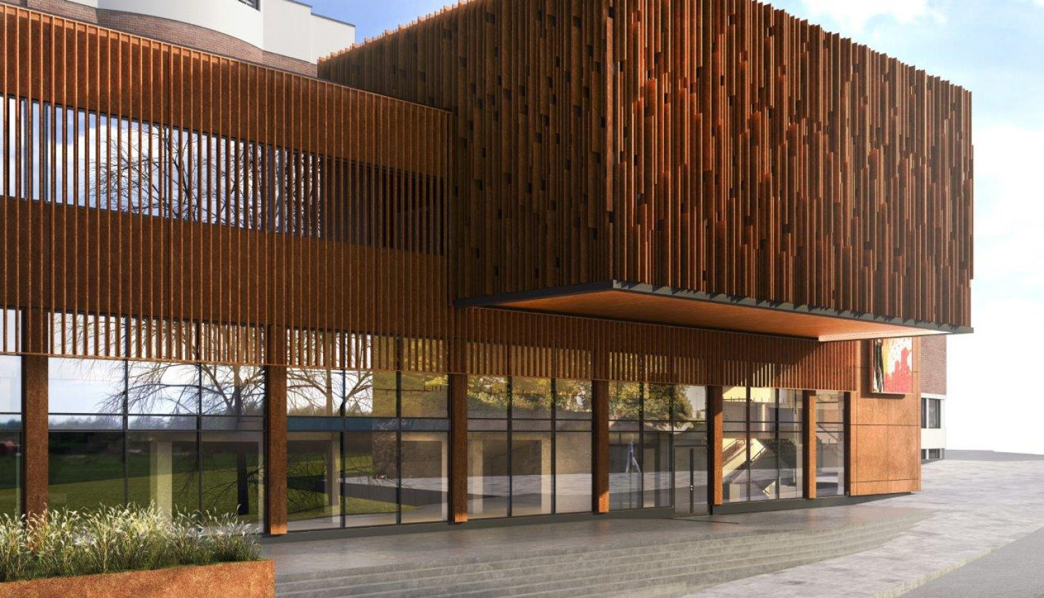 Valmieras teātra pārbūves vizualizācija.