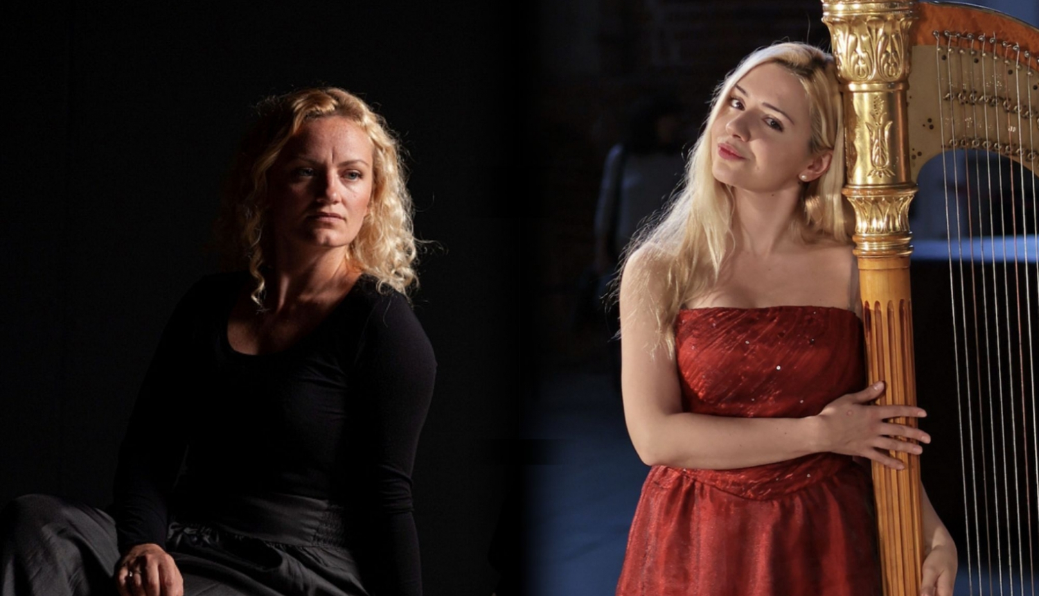 Soprāns Aija Veismane un arfiste Elizabete Lāce