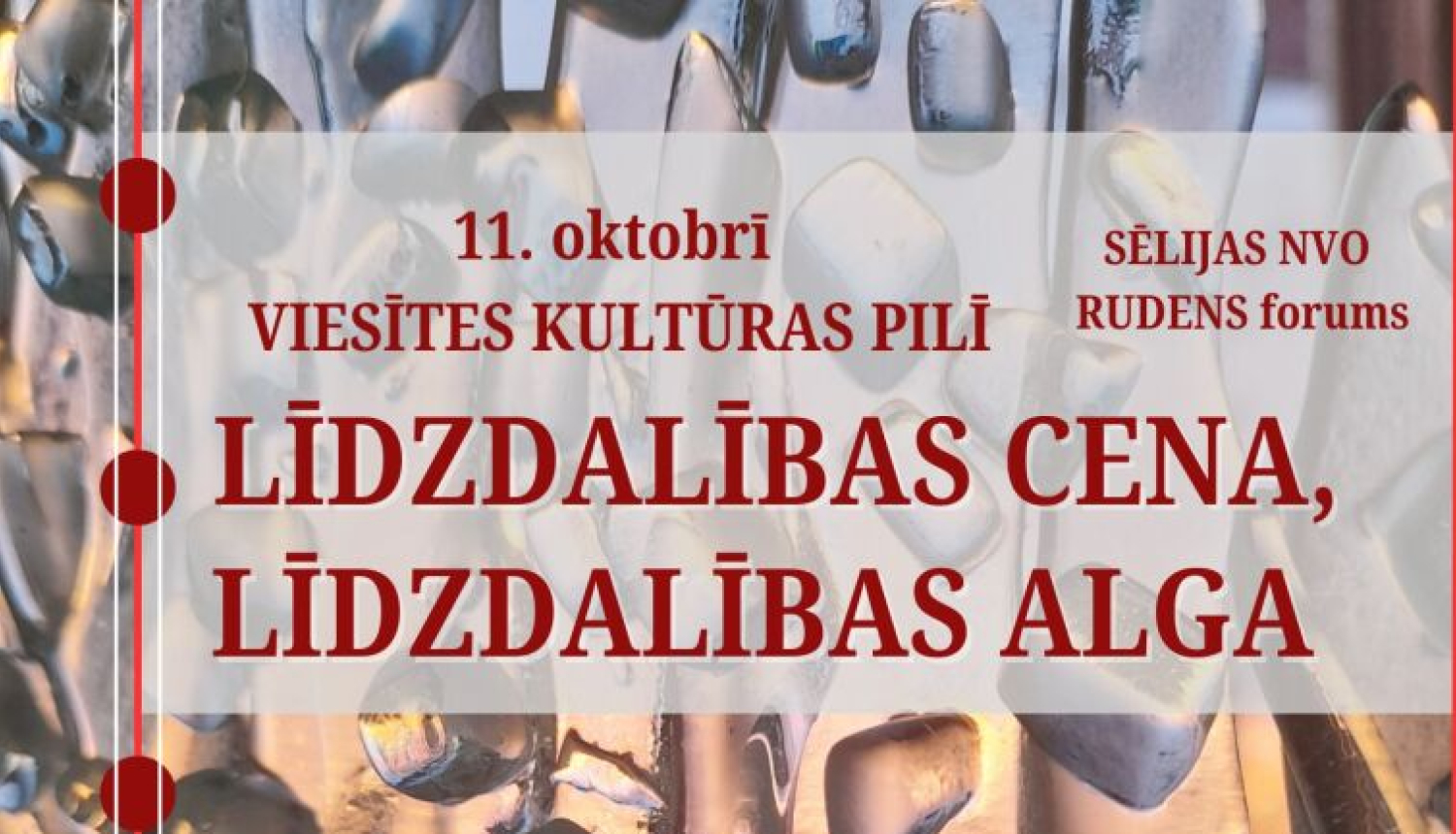 Sēlijas nevalstisko organizāciju foruma afiša ar aizmugurē attēlu ar ledus kristāliem