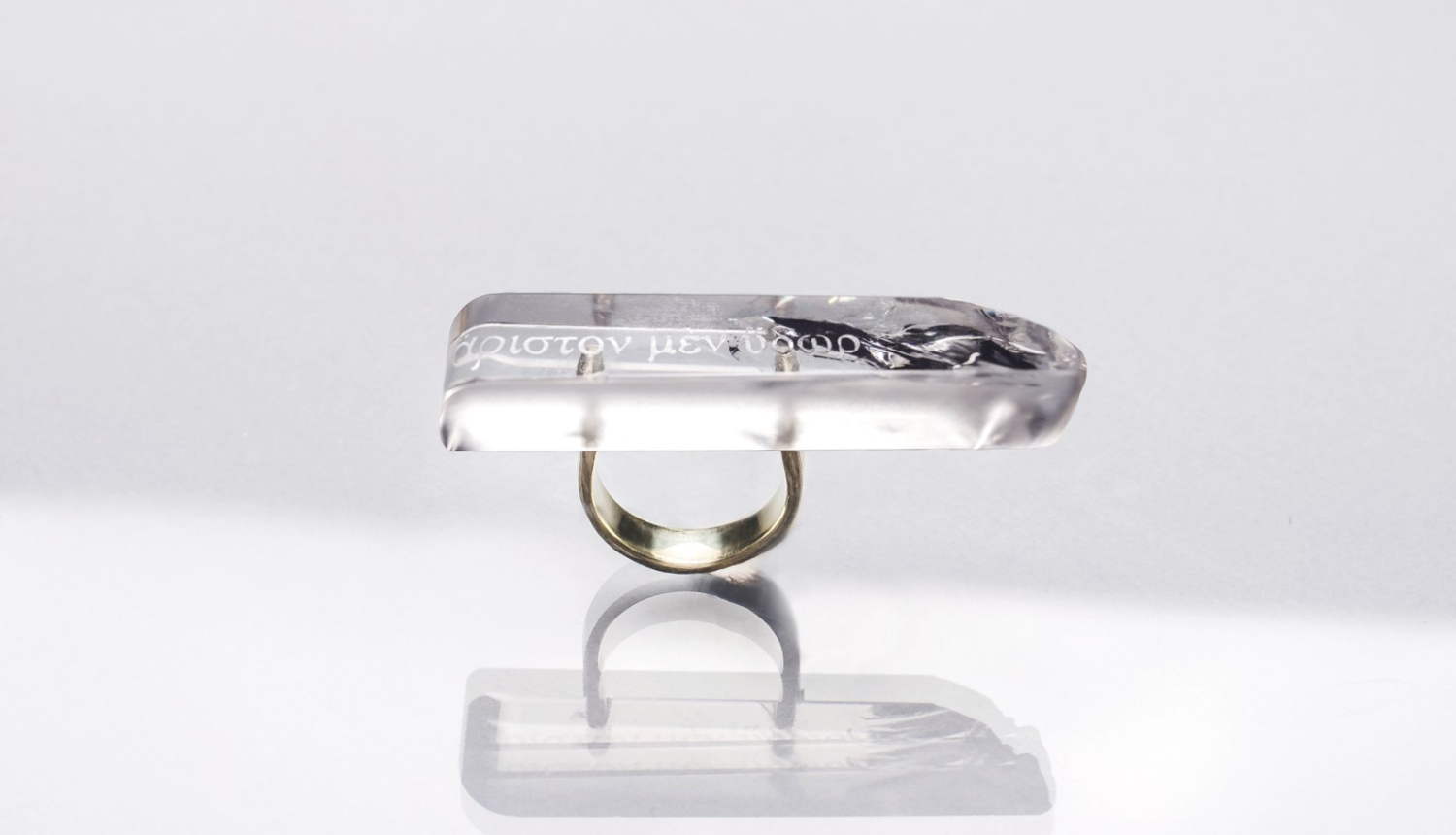 Rotaslieta - gredzens ekspozīcijā uz gaiša fona