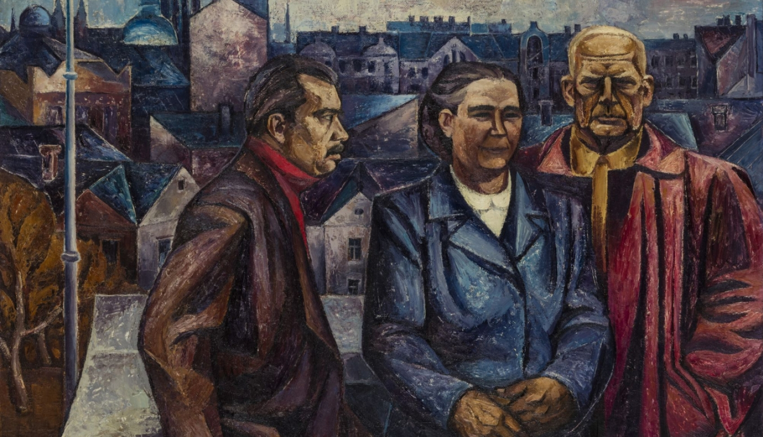 Gunārs Cīlītis. Pašportrets ar vecākiem. 1968. Audekls, eļļa. LNMM kolekcija. Publicitātes foto