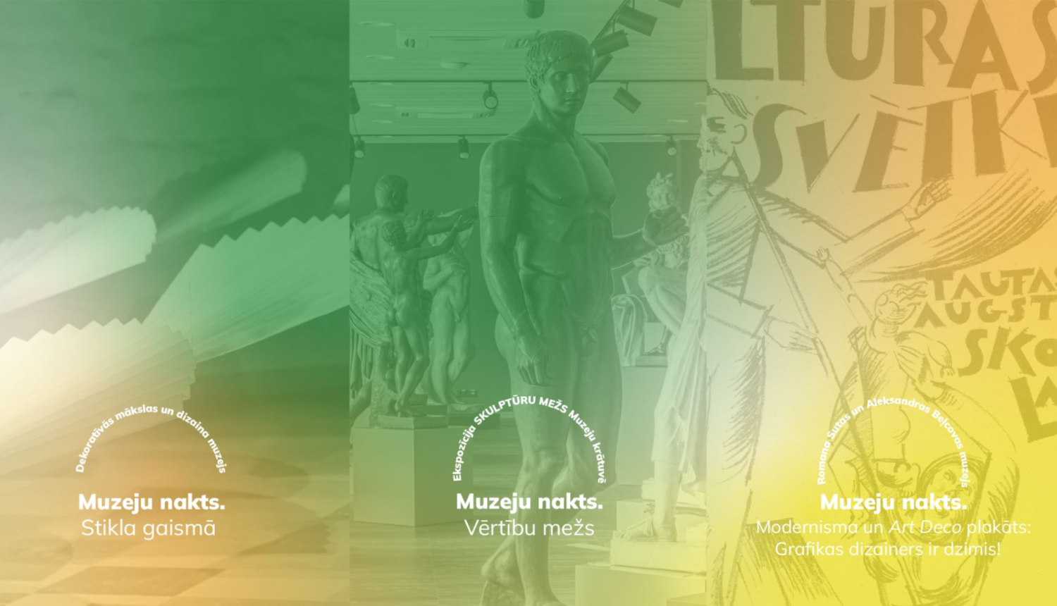 Reklāmas plakāts akcijai “Muzeju nakts 2025” mākslas muzejos. Dizains: Anna Ceipe