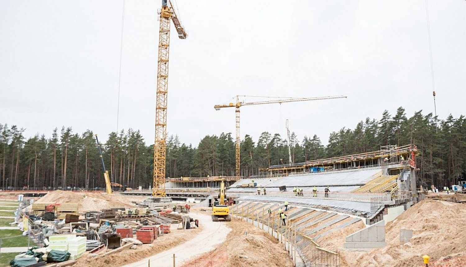 Mežaparka jaunās estrādes būvdarbi apsteidz plānoto darbu grafiku par aptuveni pusotru mēnesi