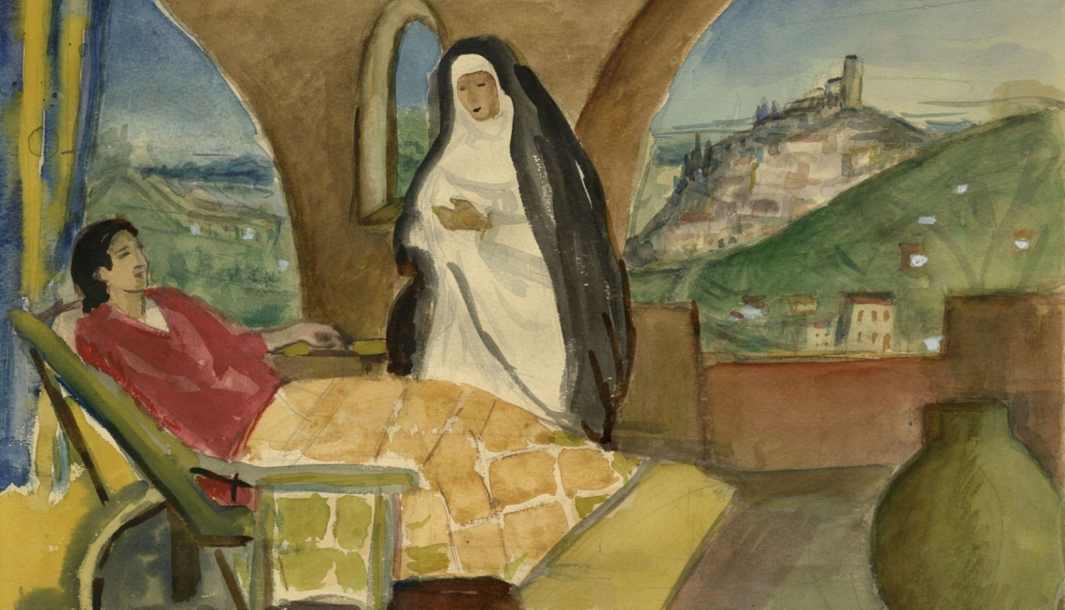 Aleksandra Beļcova. Parīzē (1925.–1926.). 1973. Papīrs, akvarelis, zīmulis. SBM kolekcija. Publicitātes foto