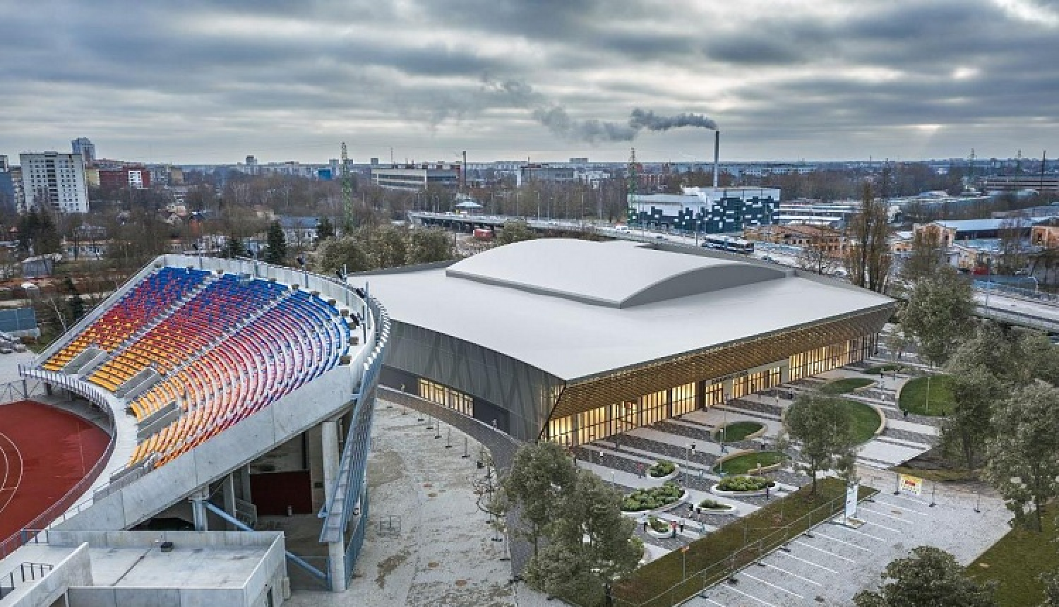 Uzsākta Daugavas stadiona ledus halles būvniecība