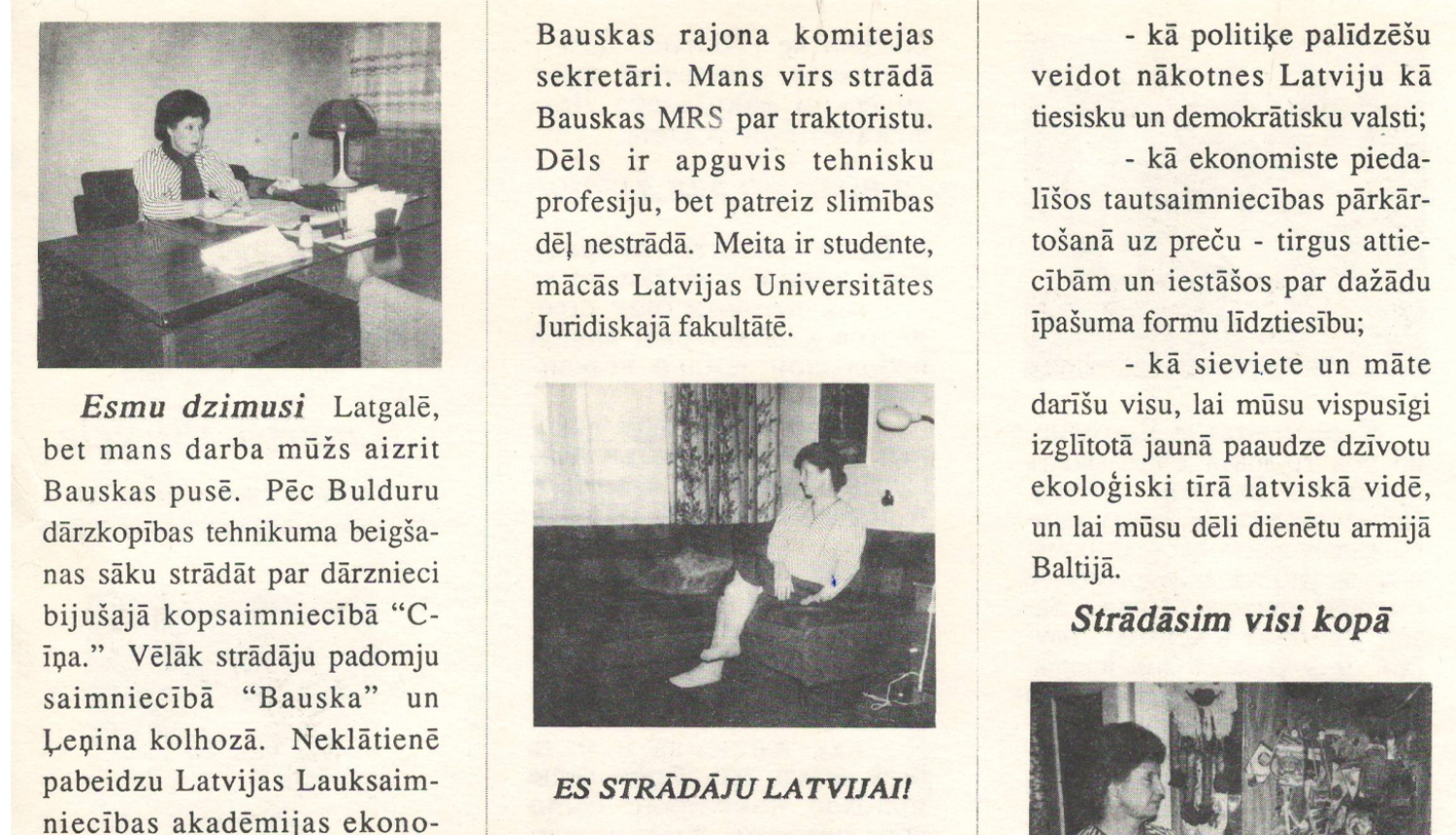 Aģitācijas materials AP vēlēšanām 1990.g. par Emeritu Buķeli