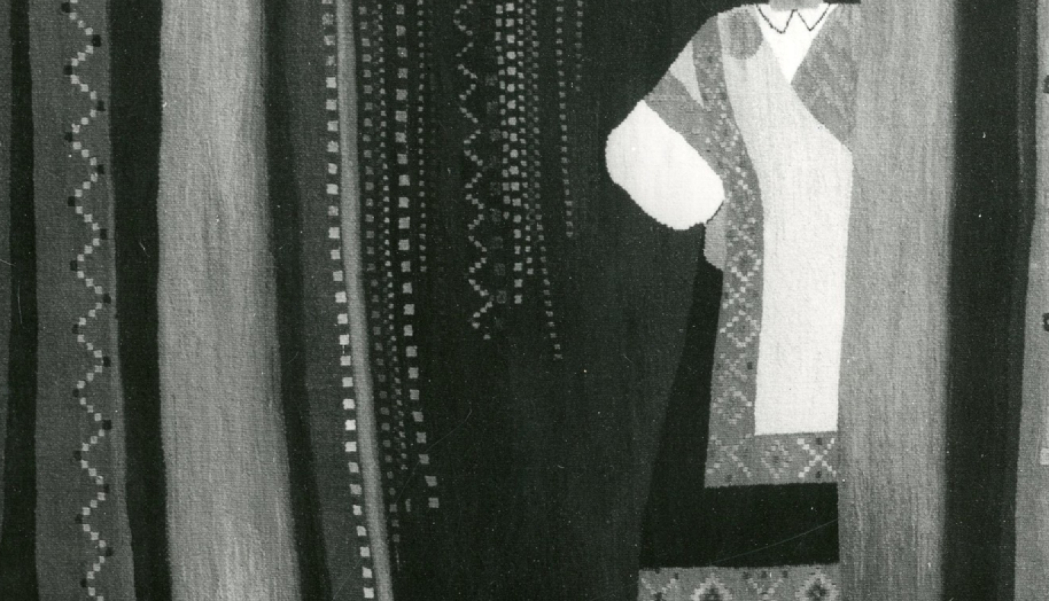 Baibas Osītes tekstilmākslas diplomdarbs "Bārtas motīvs" Latvijas Mākslas akadēmijā, 1985. gads