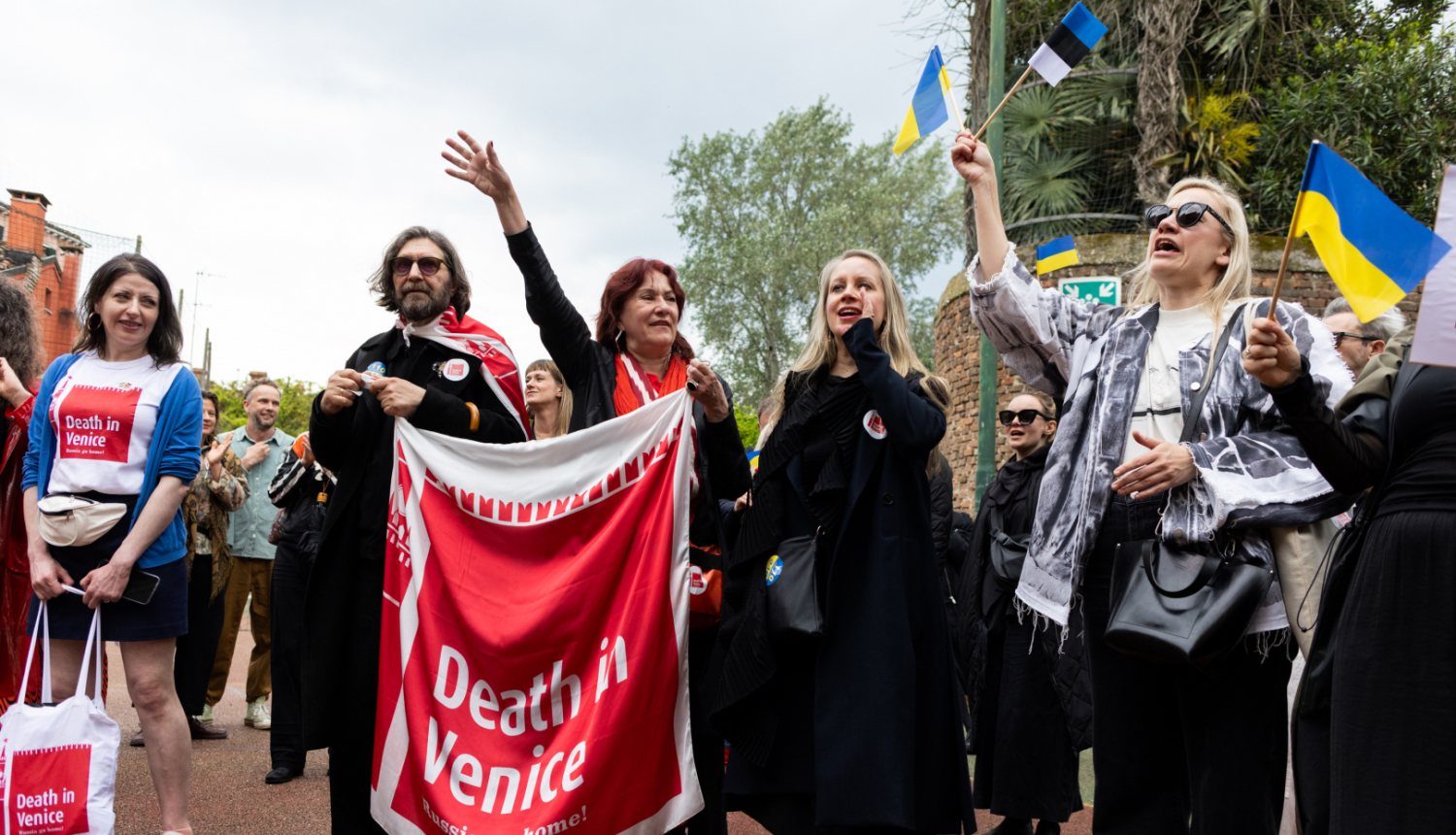 Baltijas protesta dalībnieki Venēcijā