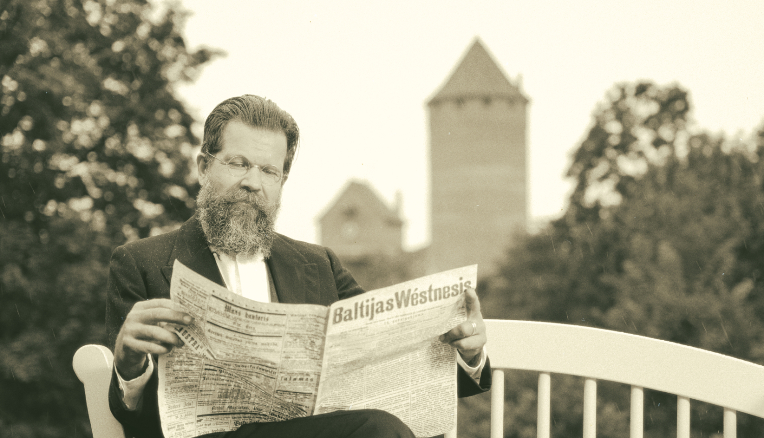 Krišjāņa Barona portreta inscenējums mūsdienās