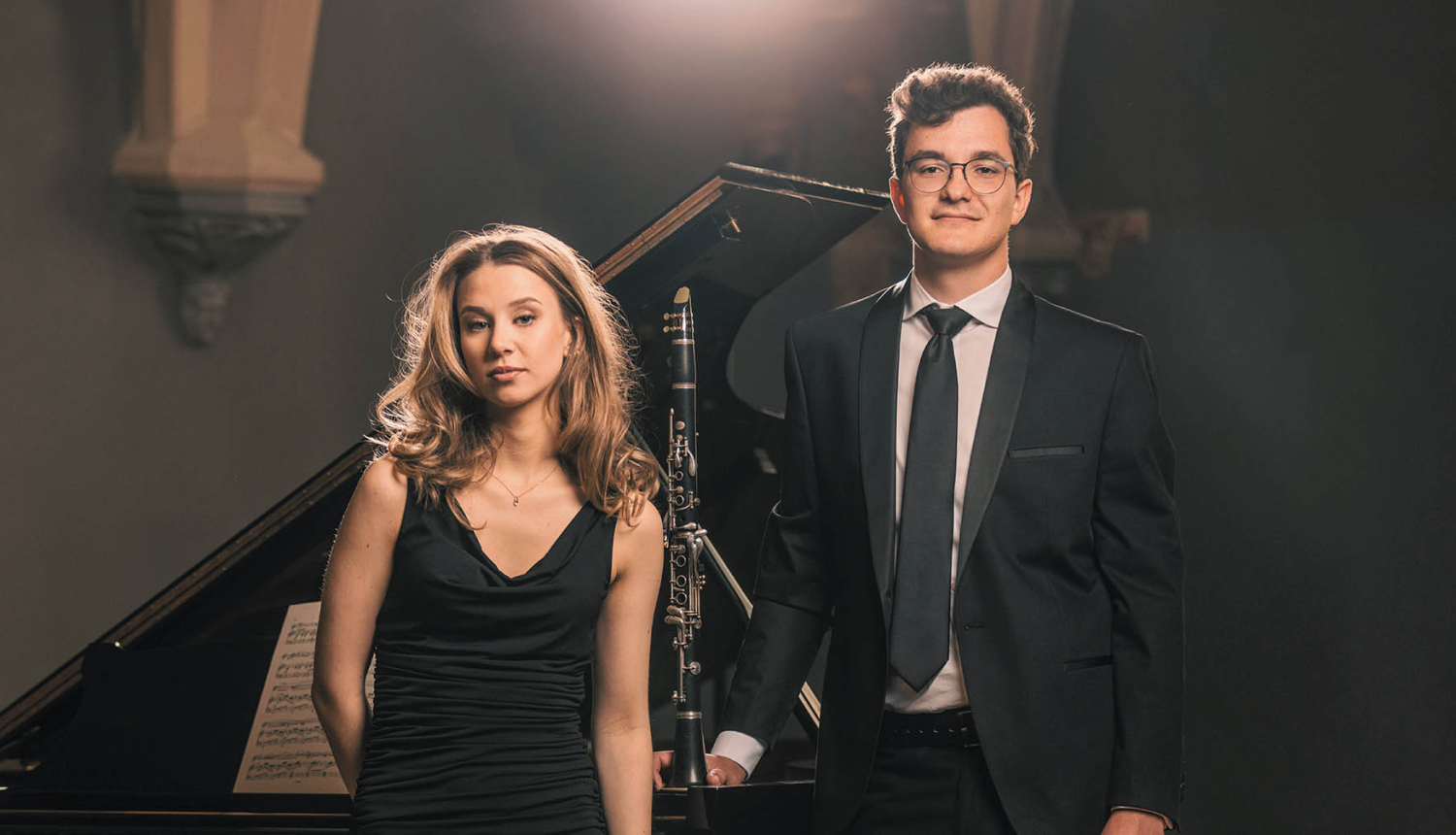 Pianiste Evelīna Jēkabsone un klarnetists Artūrs Perts