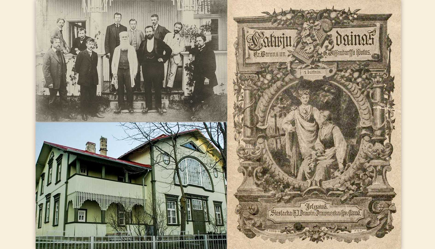 Kolāža no dāžādām vēsturiskām fotogrāfijām