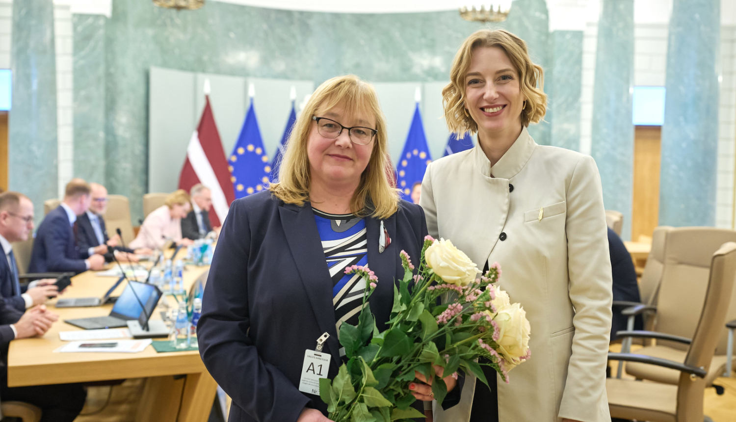 LNA direktore Māra Sprūdža un kultūras ministre Agnese Lāce Ministru kabineta sēdē