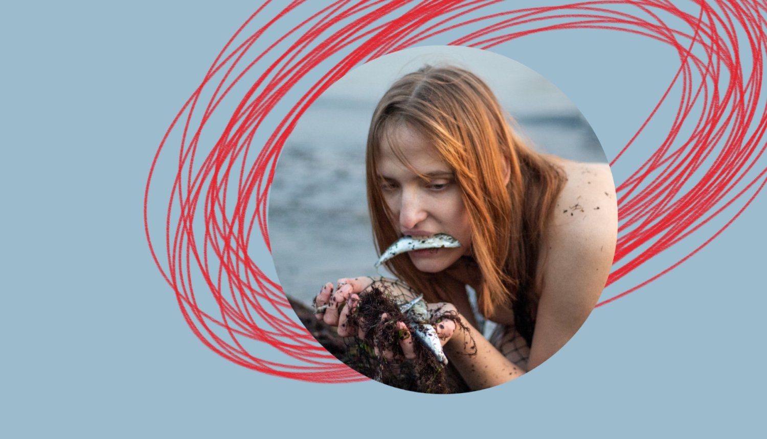 Laikmetīgās mākslas izstādes “Nenorunāta smilšaina tikšanās II” publicitātes attēls ar izstādes darba fragmentu