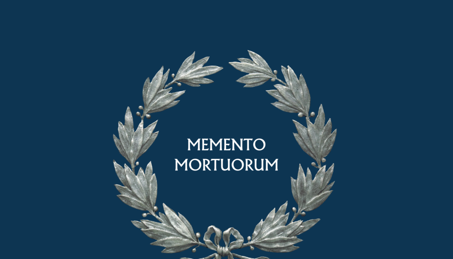 Izstādes “MEMENTO MORTUORUM – atceries mirušos: piemiņas medaļas Rīgas vēstures un kuģniecības muzeja krājumā” plakāta kompozīcija. Māksliniece: A. Augustinoviča (RVKM)