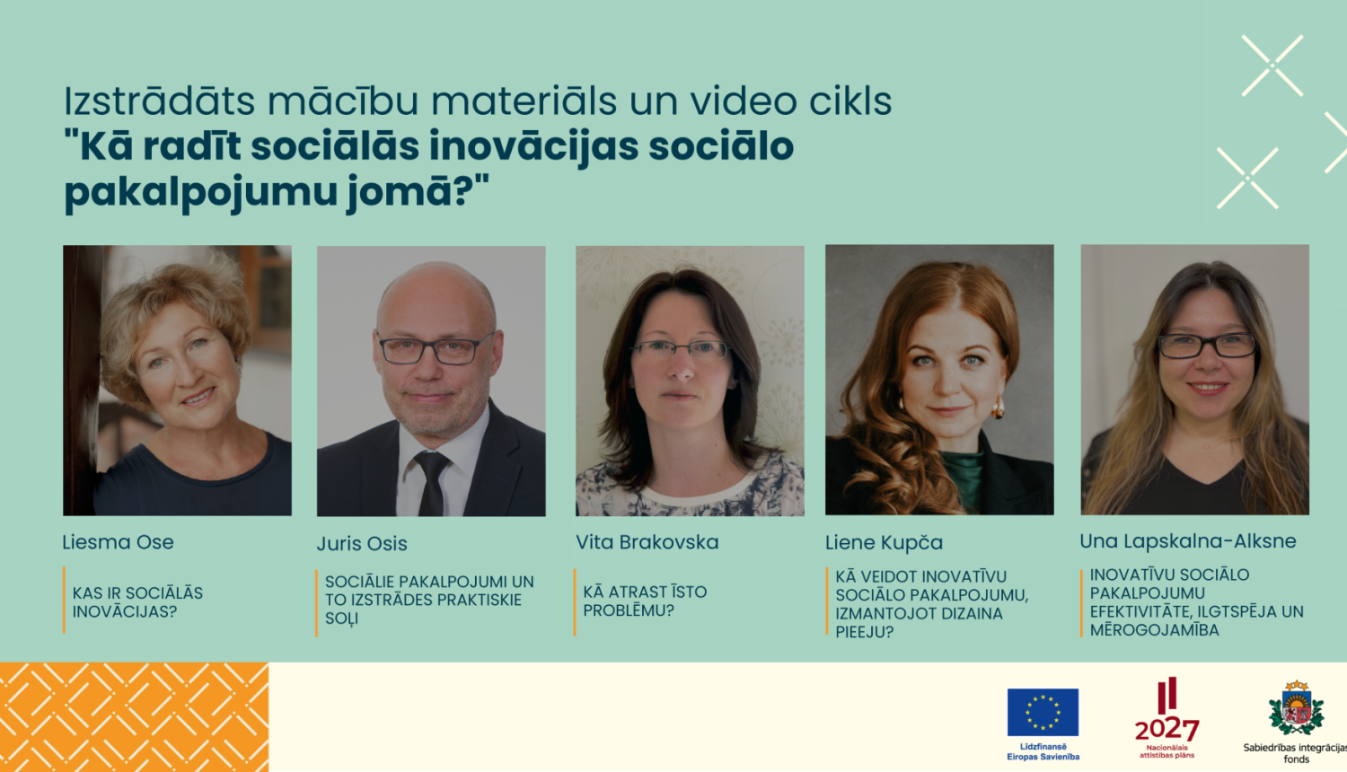 Teksts: Izstrādāts mācību materiāls un video cikls “Kā radīt sociālās inovācijas sociālo pakalpojumu jomā?”. foto ar ekspertiem, kuri izstrādājuši mācību resursus sociālo pakalpojumu kvalitātes uzlabošanai