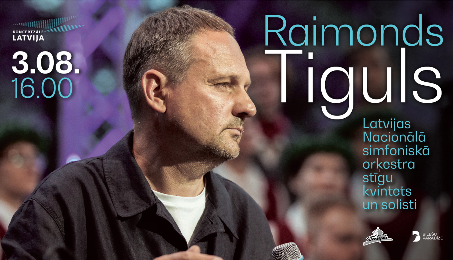 Raimonda Tigula koncerta afiša ar norādītu informāciju par pasākuma norisi