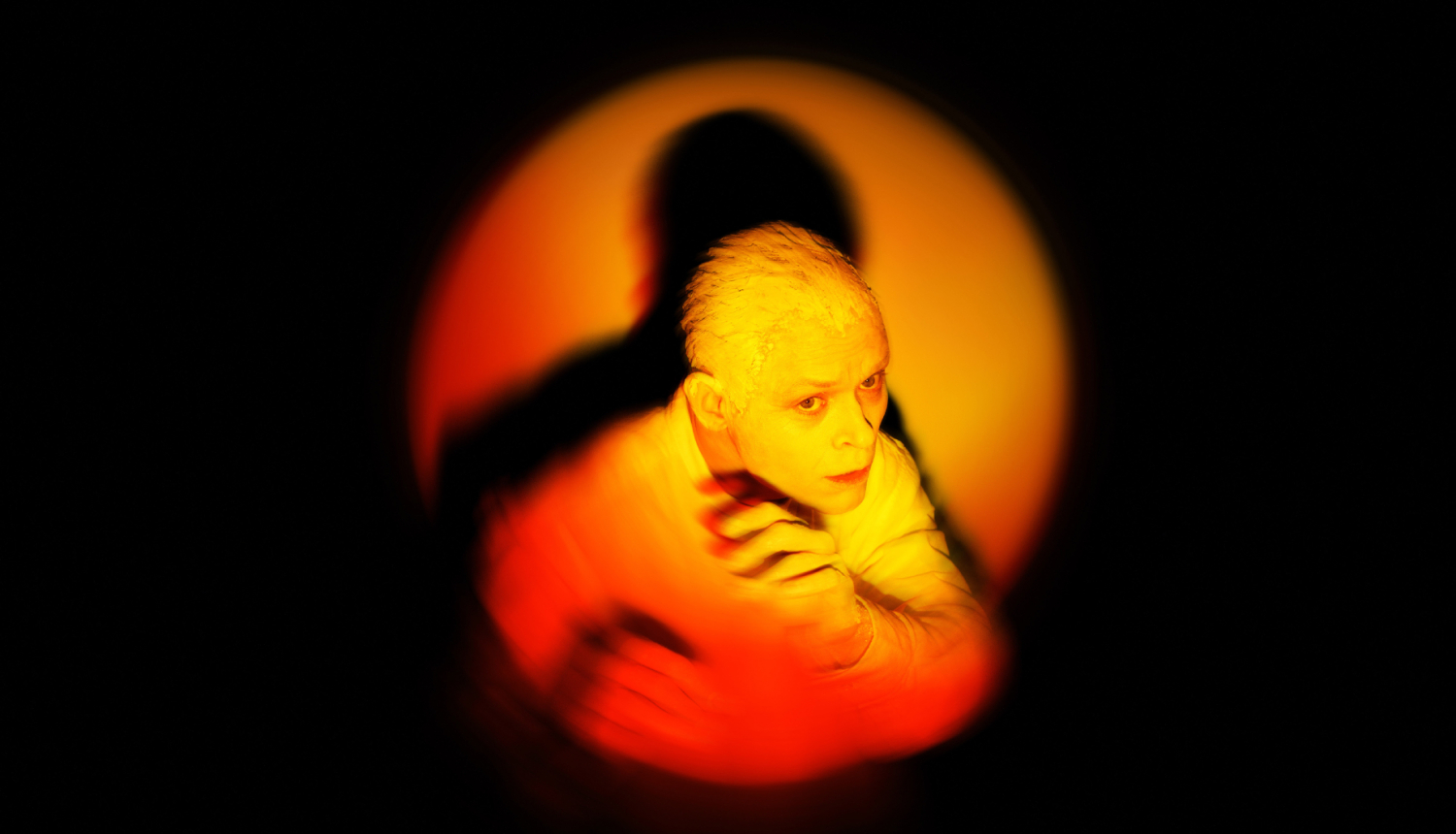 Izrādes "Zelta templis" vizuālais materiāls - portrets dzeltenīgā gaismā