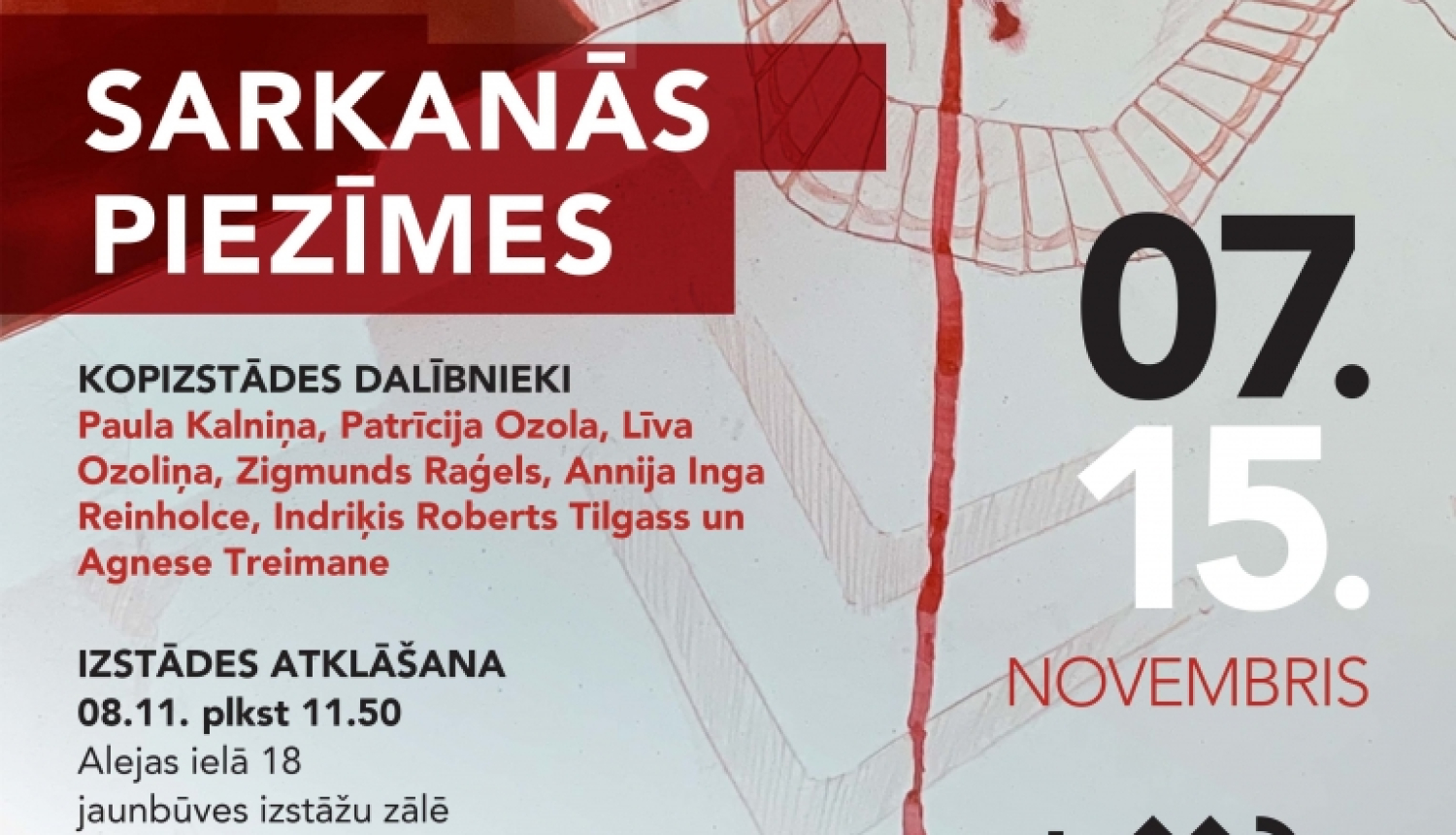 Afiša ar tekstu: Sarkanās piezīmes