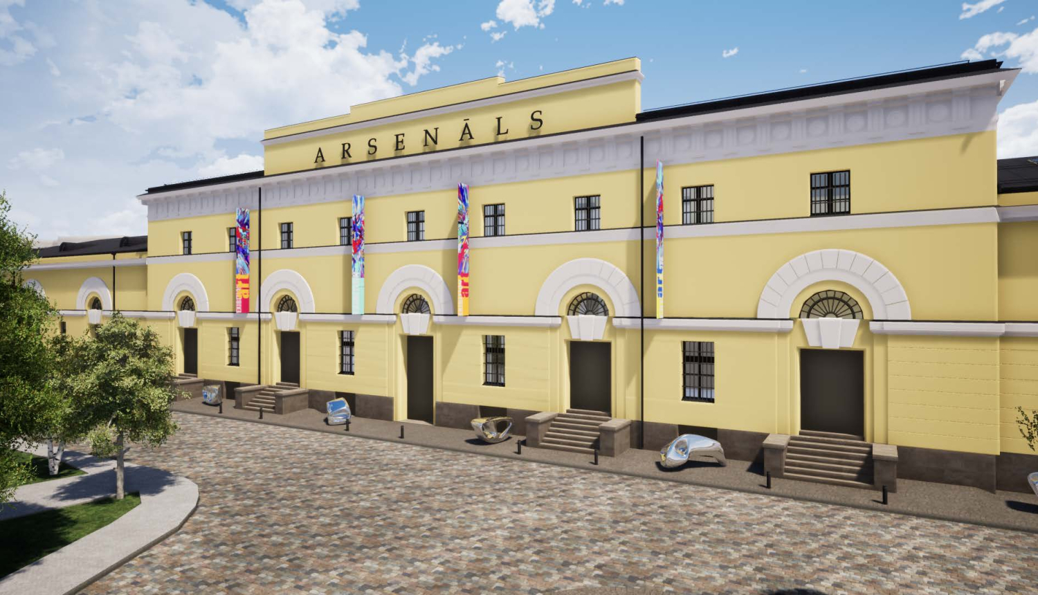 Latvijas Nacionālā mākslas muzeja izstāžu zāles “Arsenāls” arhitektūras vizualizācija