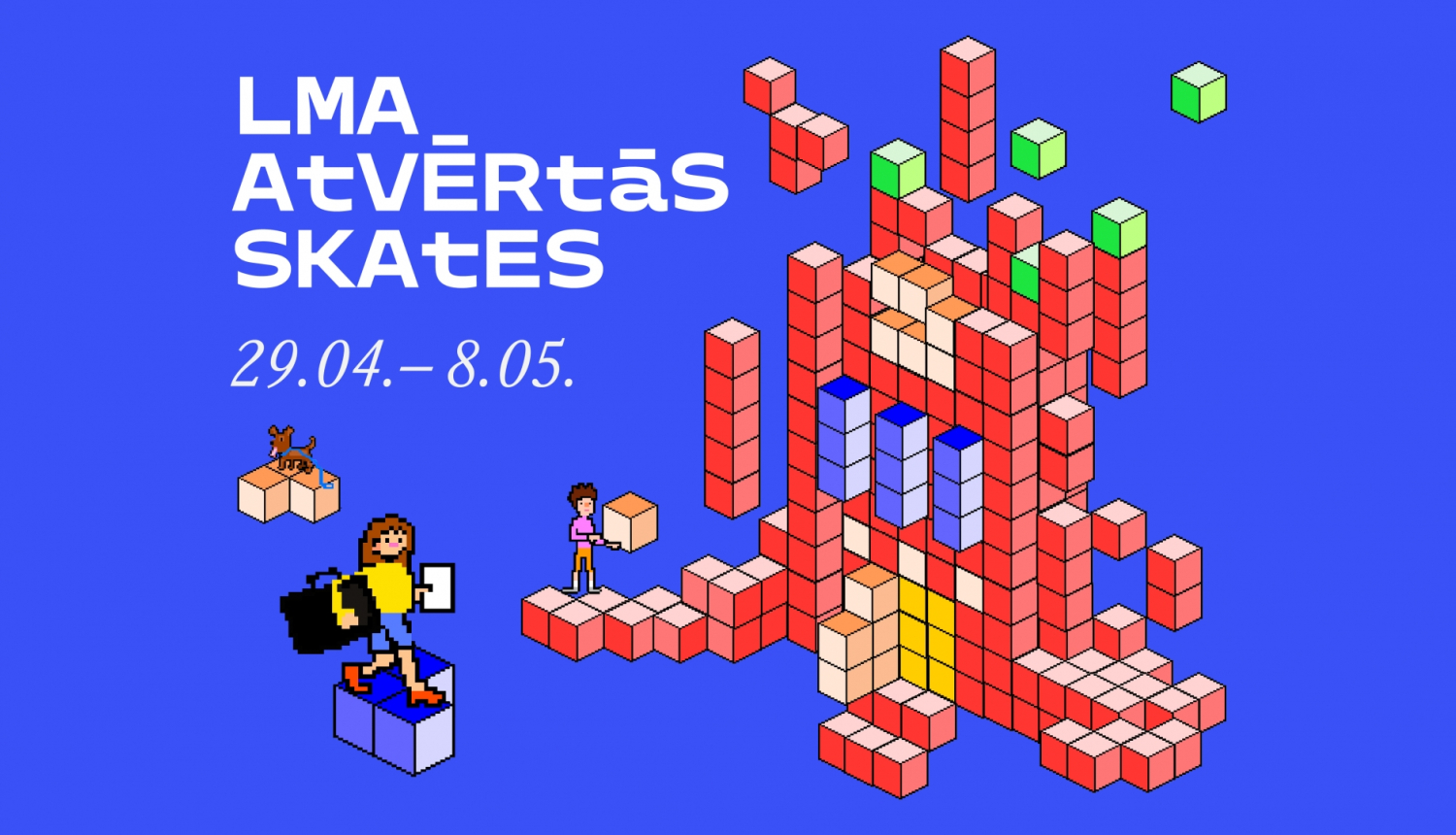 Teksts uz afišas: "LMA Atvērtās skates"