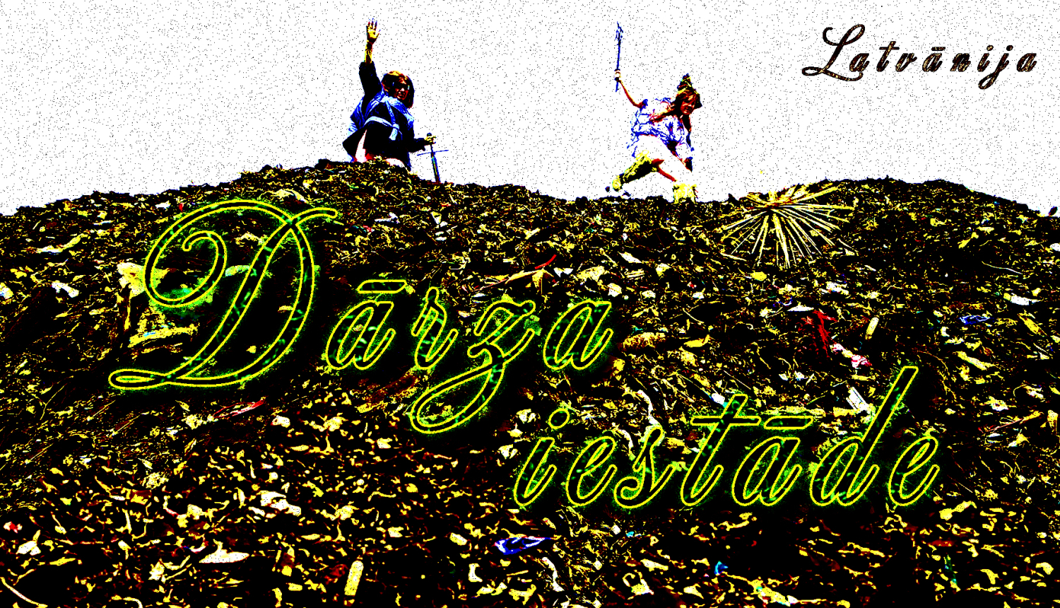 Izstādes plakāts ar tekstu: Latvānija, Dārza izstāde