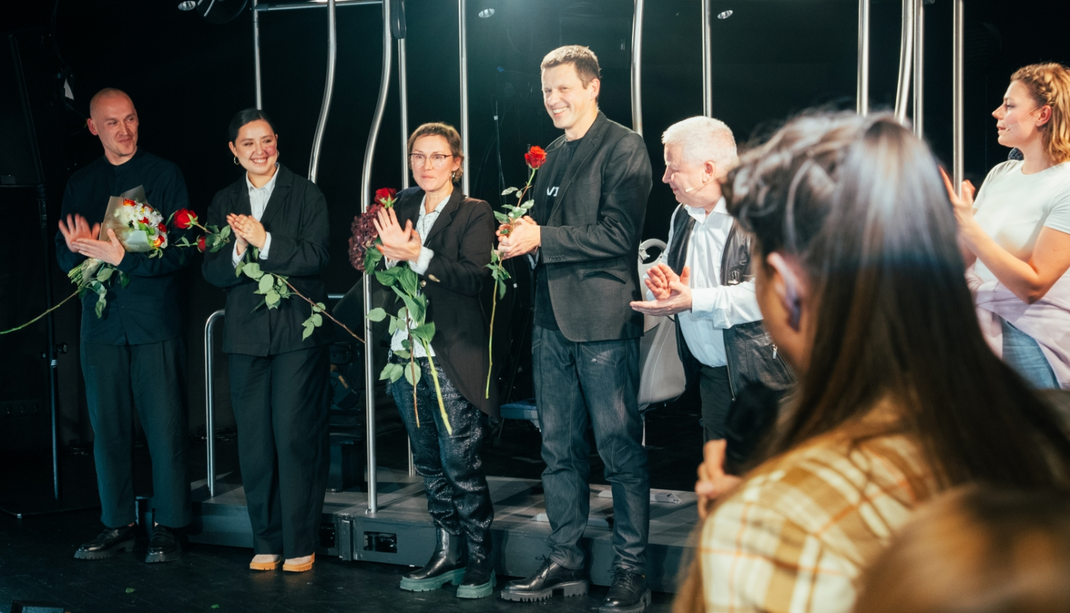 Iestudējuma “Trolejbuss “Ļubočka”” pirmizrādes svinības, foto: Jaroslavs Kaščejevs