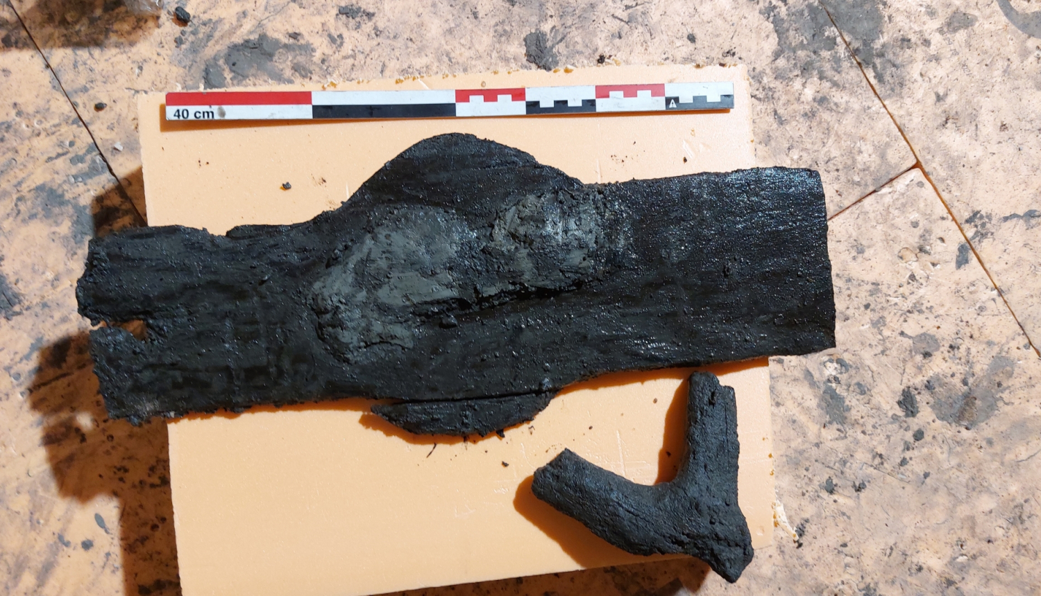 Arheoloģiskais kultūrslānis topošajā Rakstniecības un mākslas muzeja mājvietā Mārstaļu ielā 6. Foto: Artūrs Tomsons.