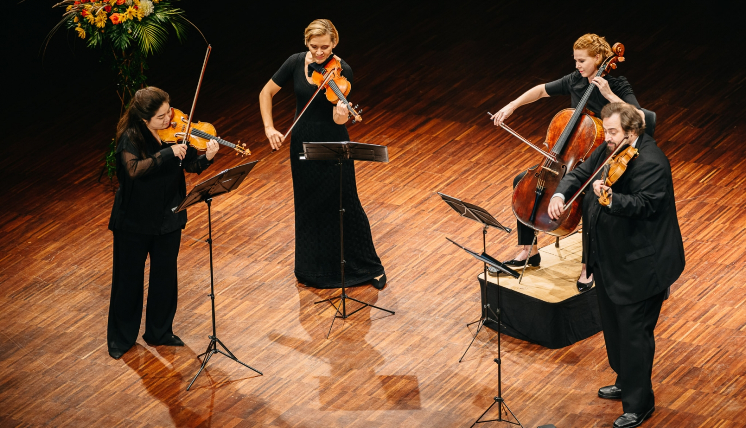 Mūziķi izpilda komponista Pētera Vaska Sesto stīgu kvartetu
