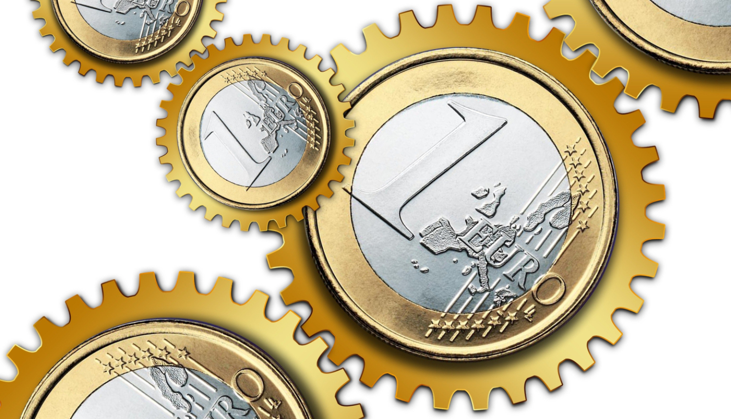 Stilizētas 1 eiro monētas, kas atgādina zobratus