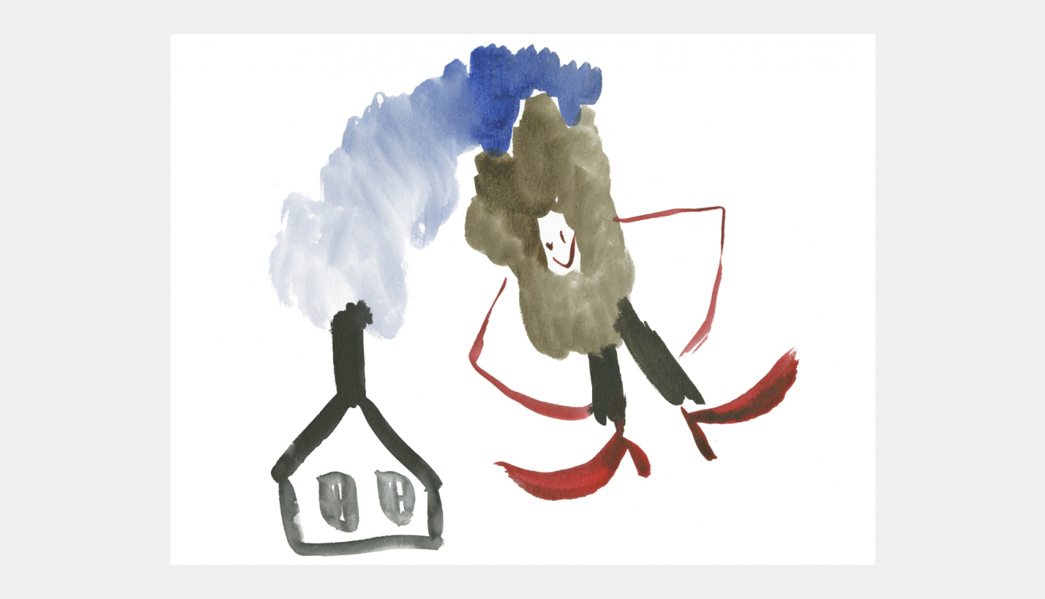 Evelīna Deičmane, “Apakaļgaitas prieks”, 2021, 30x42 cm, akvarelis.