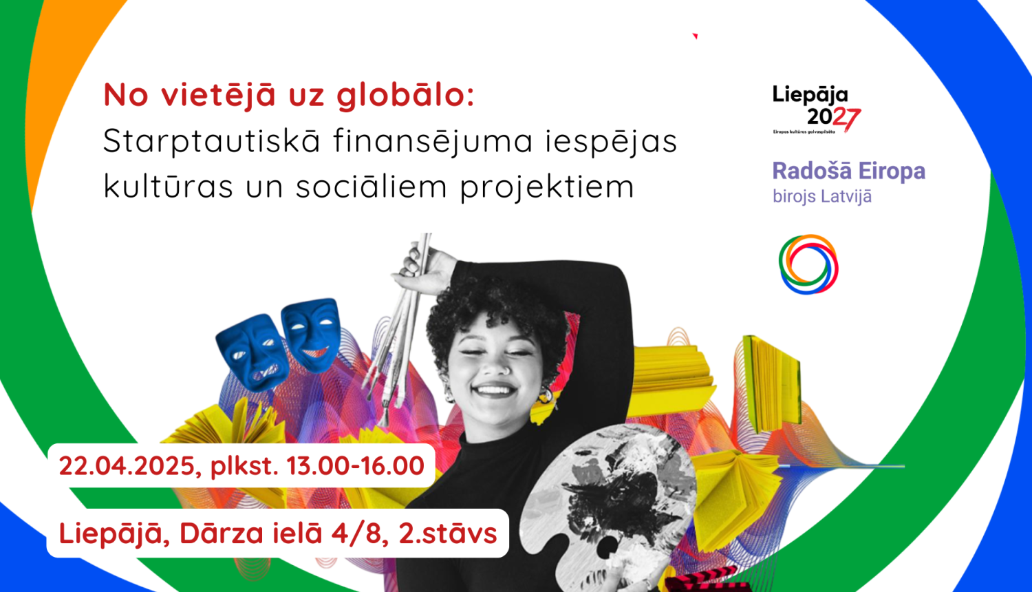 vizuālais materiāls semināram par ES finansējuma iespējām Liepājā