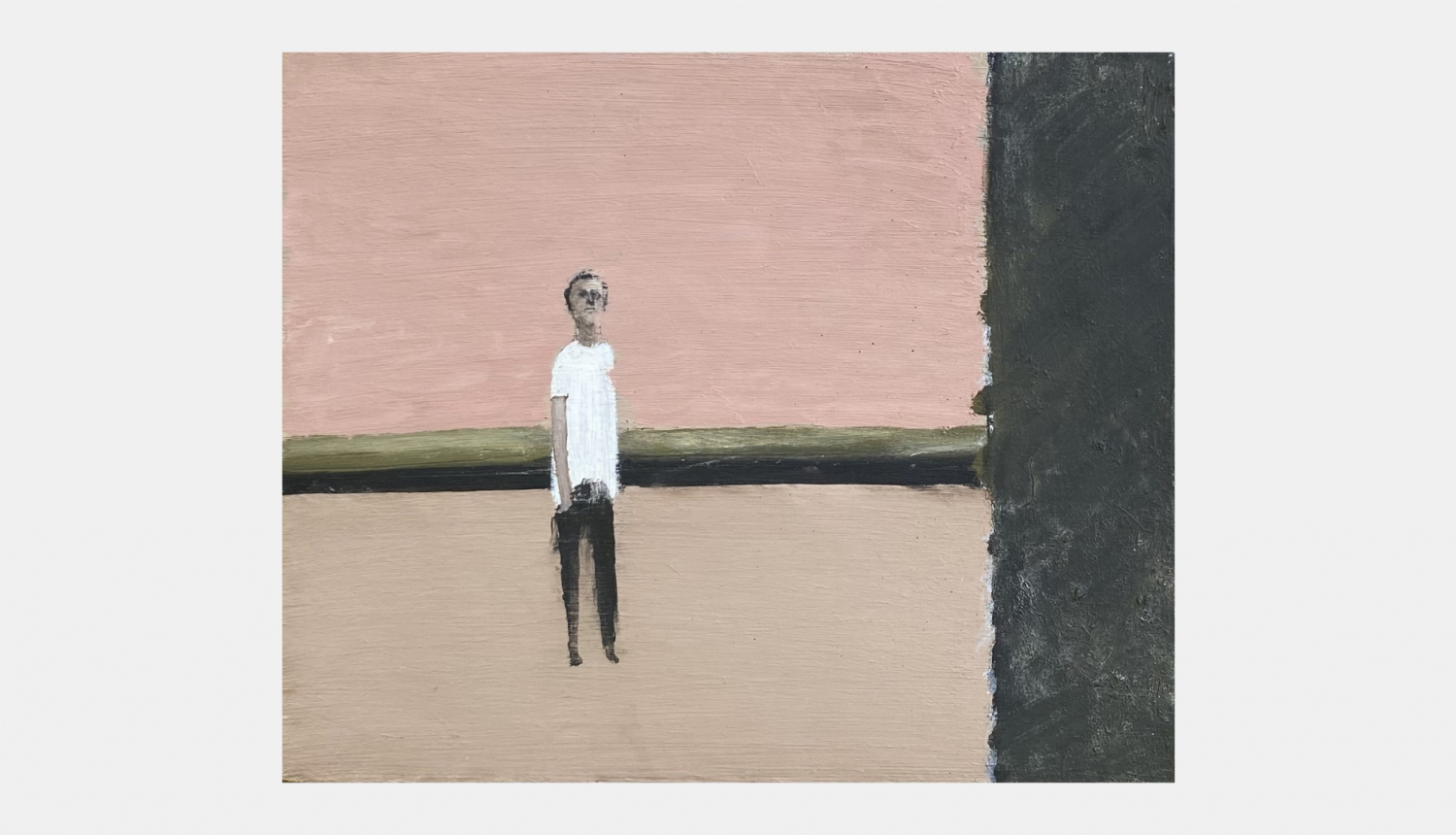 Jānis Janulis “Gandrīz kubs”. 2024. Preskartons, eļļa, 30,5 x 37 cm.