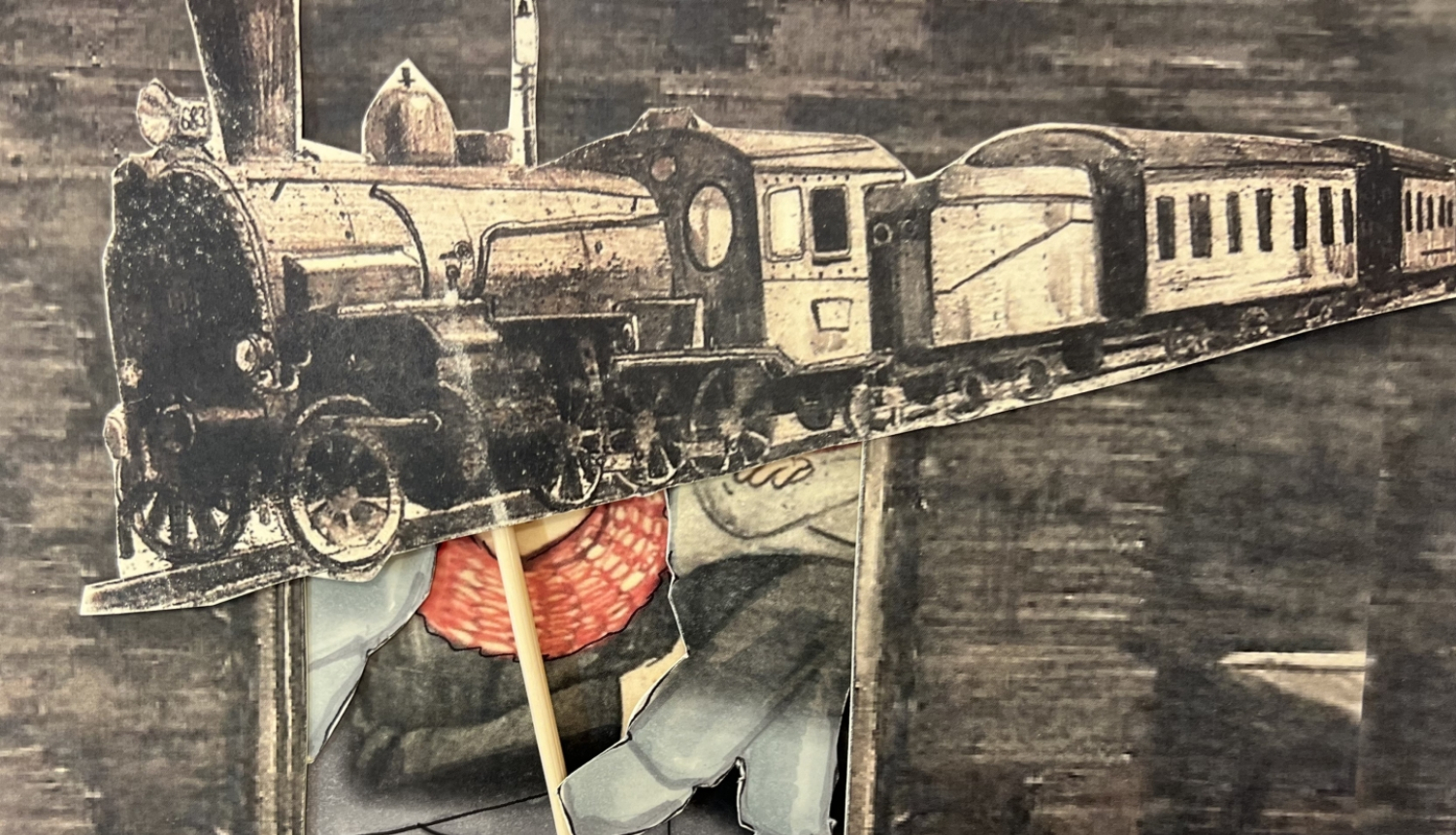 Papīra figūras, vilciens, cilvēki