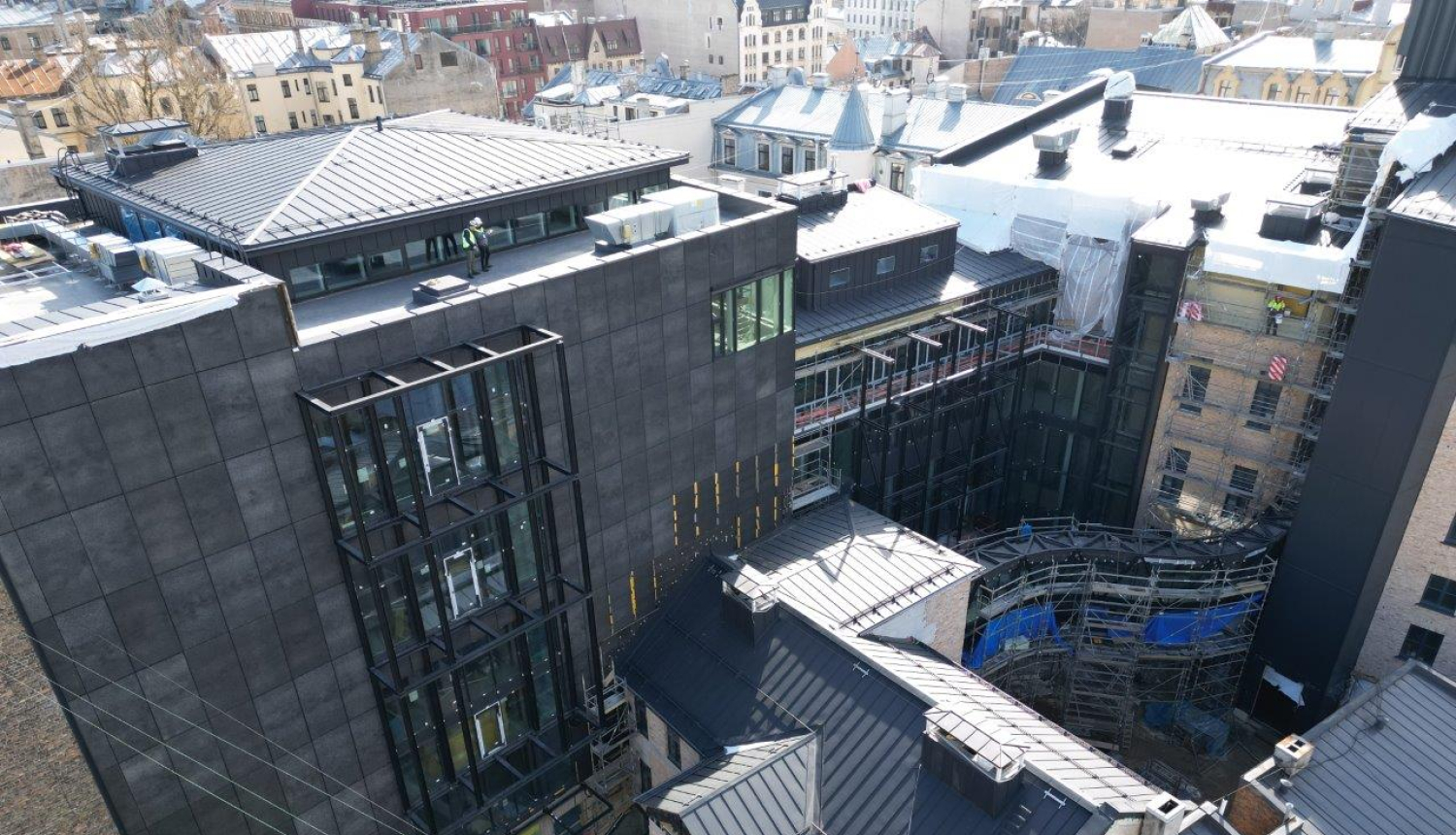 Jaunā Rīgas teātra ēka no putnskata